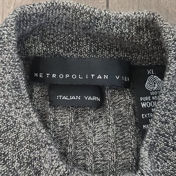 Metropolitan View Men's 100% Pure New Wool Sweater Size XL Gray - Picture 3 of 4